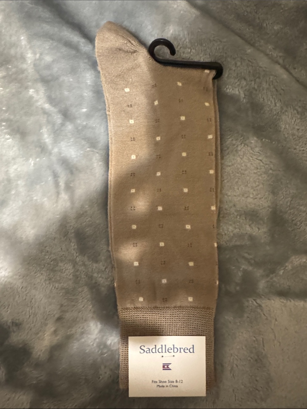 Saddlebred Taupe Dress Socks with Subtle Dot Motif